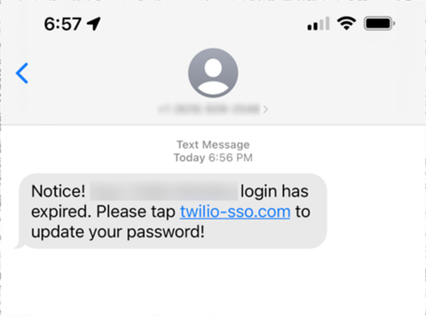 Phishing, Third-Party Risk and the Signal and Twilio Attack - text message example