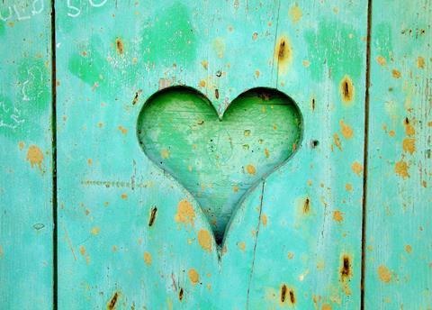 Green wooden heart mental health
